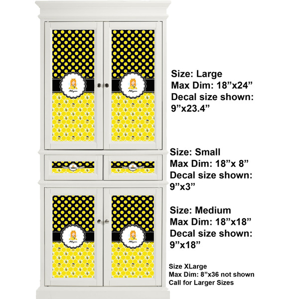 Honeycomb, Bees & Polka Dots Full Cabinet (Show Sizes)