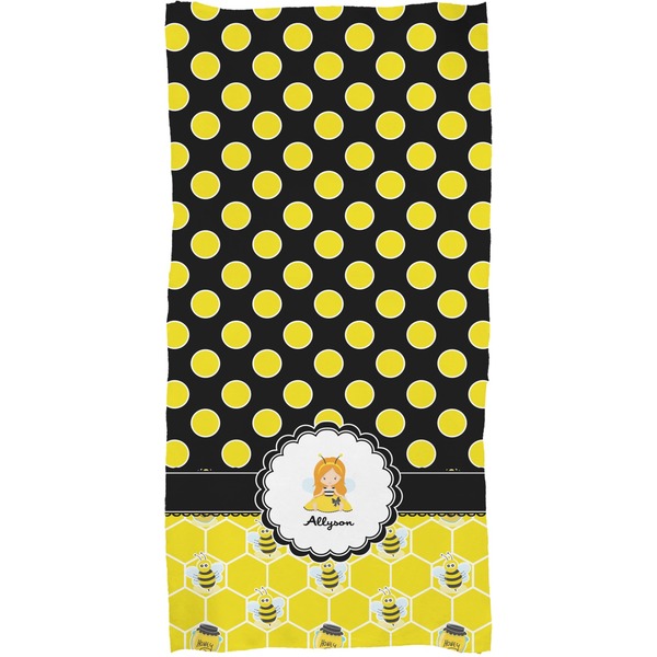 Honeycomb, Bees & Polka Dots Full Sized Bath Towel - Apvl