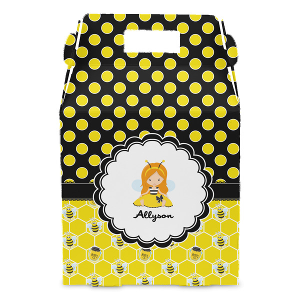 Honeycomb, Bees & Polka Dots Gable Favor Box - Front