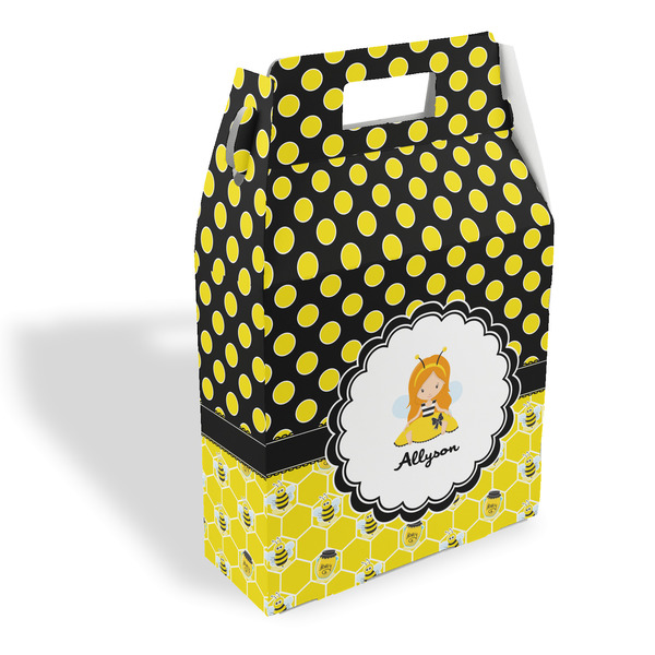 Custom Honeycomb, Bees & Polka Dots Gable Favor Box (Personalized)