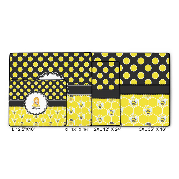 Honeycomb, Bees & Polka Dots Gaming Mats - SIZE CHART