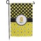 Honeycomb, Bees & Polka Dots Small Garden Flag - Double Sided w/ Name or Text