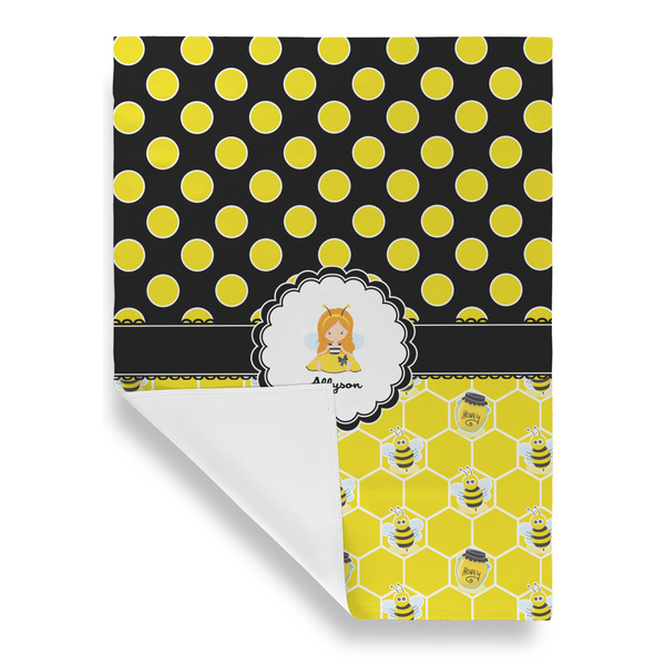 Honeycomb, Bees & Polka Dots Garden Flags - Large - Single Sided - FRONT FOLDED