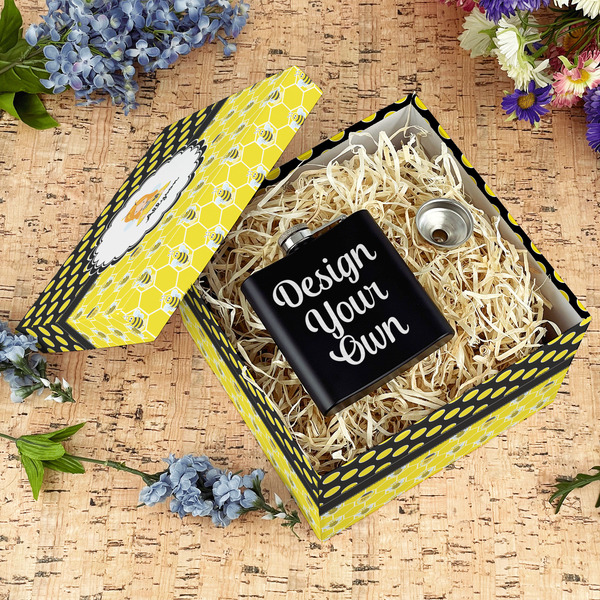 Honeycomb, Bees & Polka Dots Gift Boxes with Lid - Canvas Wrapped - Large - In Context