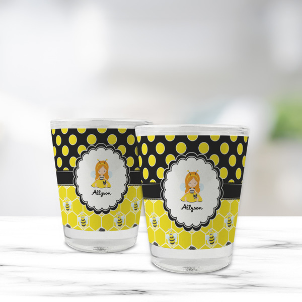 Honeycomb, Bees & Polka Dots Glass Shot Glass - Standard - LIFESTYLE