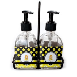 Honeycomb, Bees & Polka Dots Glass Soap & Lotion Bottles (Personalized)