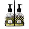Honeycomb, Bees & Polka Dots Glass Soap Lotion Bottle