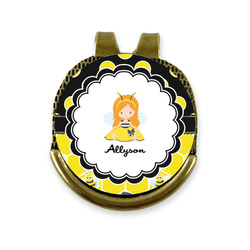 Honeycomb, Bees & Polka Dots Golf Ball Marker - Hat Clip - Gold