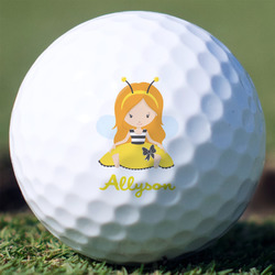 Honeycomb, Bees & Polka Dots Golf Balls - Non-Branded - Set of 3 (Personalized)