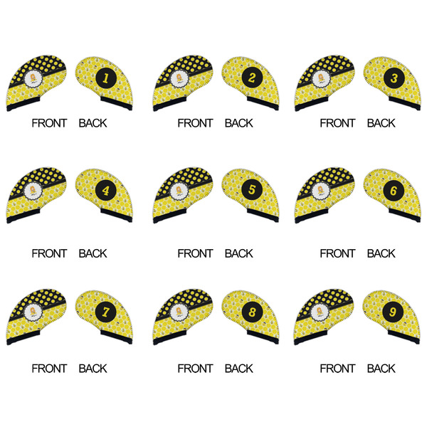 Honeycomb, Bees & Polka Dots Golf Club Covers - APPROVAL (set of 9)
