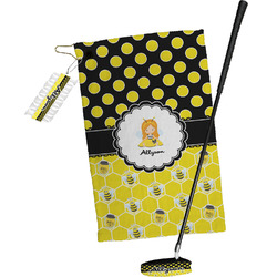 Honeycomb, Bees & Polka Dots Golf Towel Gift Set (Personalized)