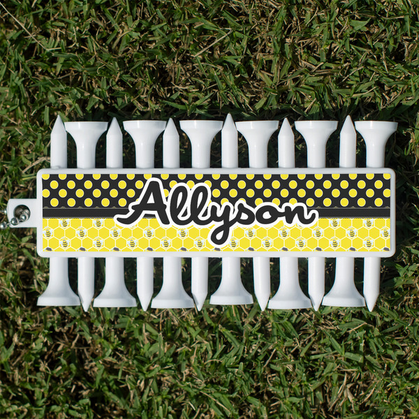 Custom Honeycomb, Bees & Polka Dots Golf Tees & Ball Markers Set (Personalized)