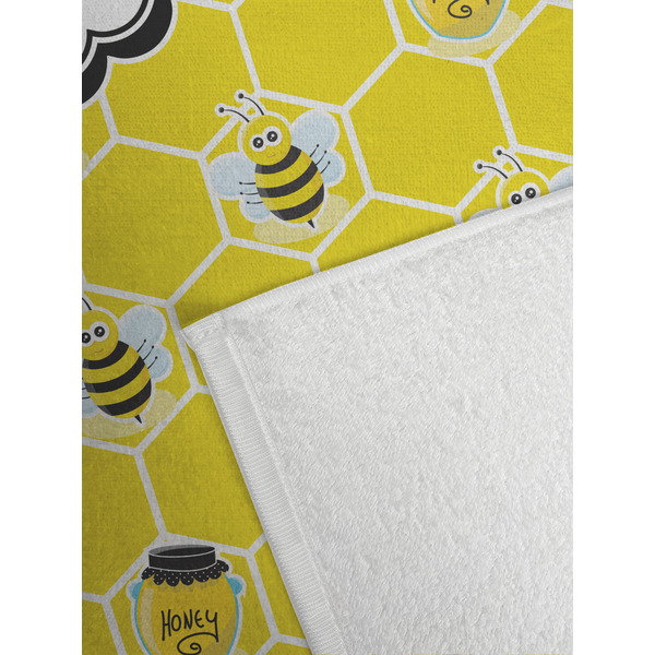 Honeycomb, Bees & Polka Dots Golf Towel - Detail