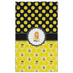 Honeycomb, Bees & Polka Dots Golf Towel - Poly-Cotton Blend w/ Name or Text
