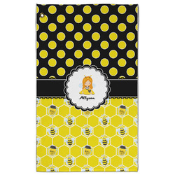 Honeycomb, Bees & Polka Dots Golf Towel - Poly-Cotton Blend w/ Name or Text