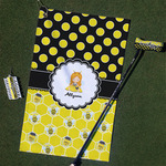Honeycomb, Bees & Polka Dots Golf Towel Gift Set (Personalized)