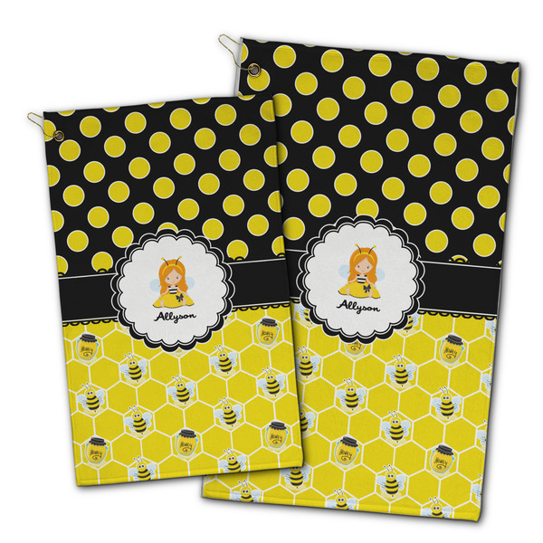 Honeycomb, Bees & Polka Dots Golf Towel - PARENT (small and large)