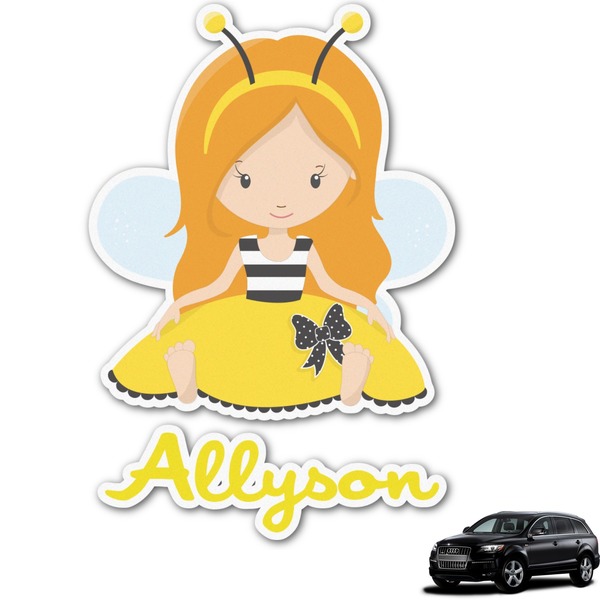Custom Honeycomb, Bees & Polka Dots Graphic Car Decal (Personalized)