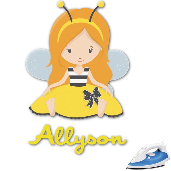 Custom Honeycomb, Bees & Polka Dots Graphic Iron On Transfer - Up to 4.5"x4.5" (Personalized)