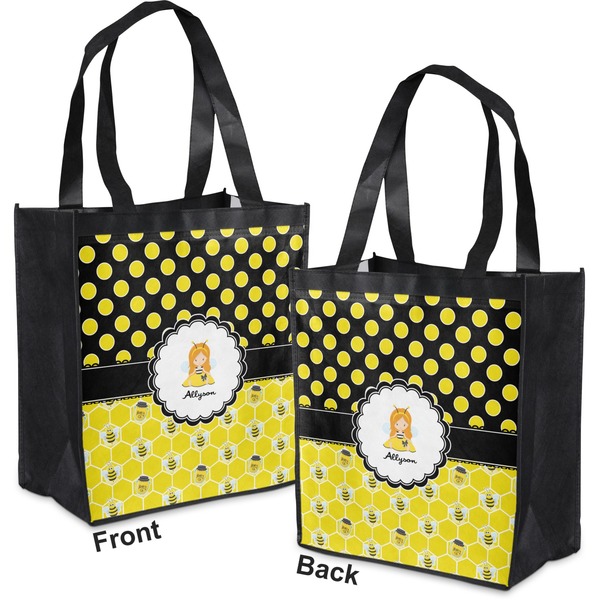 Honeycomb, Bees & Polka Dots Grocery Bag - Apvl