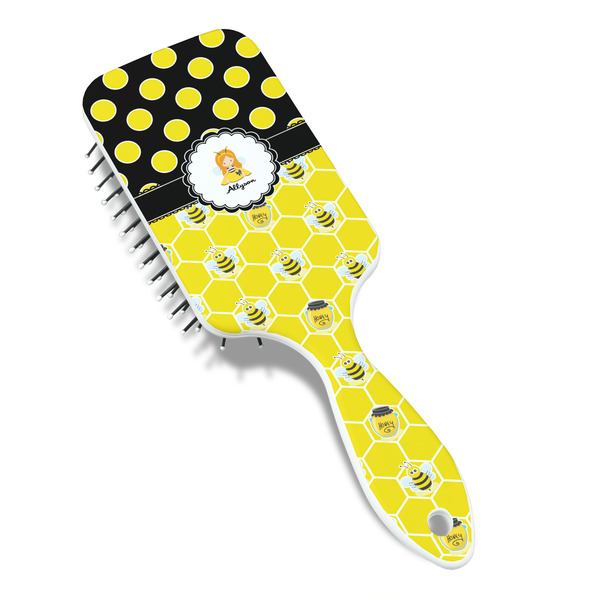 Honeycomb, Bees & Polka Dots Hair Brush - Angle View