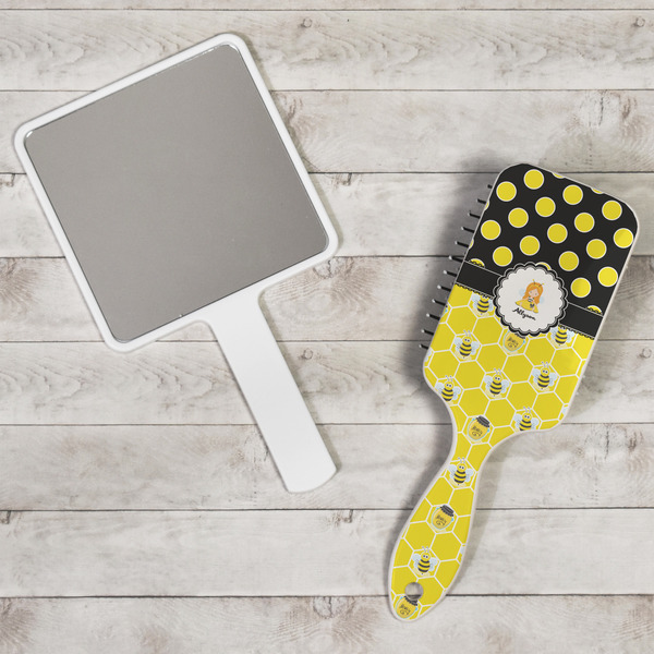 Honeycomb, Bees & Polka Dots Hair Brush - In Context