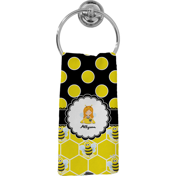 Custom Honeycomb, Bees & Polka Dots Hand Towel - Full Print (Personalized)
