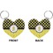 Honeycomb, Bees & Polka Dots Heart Keychain (Front + Back)