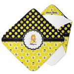 Honeycomb, Bees & Polka Dots Hooded Baby Towel (Personalized)