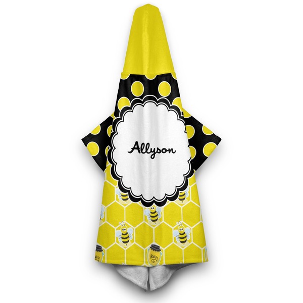 Honeycomb, Bees & Polka Dots Hooded Towel - Hanging