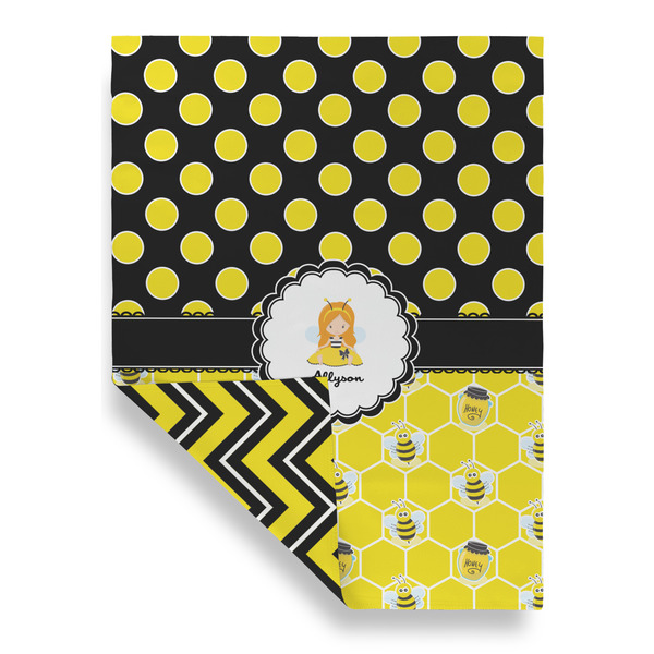 Honeycomb, Bees & Polka Dots House Flags - Double Sided - FRONT FOLDED