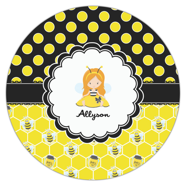 Honeycomb, Bees & Polka Dots Icing Circle - Large - Single