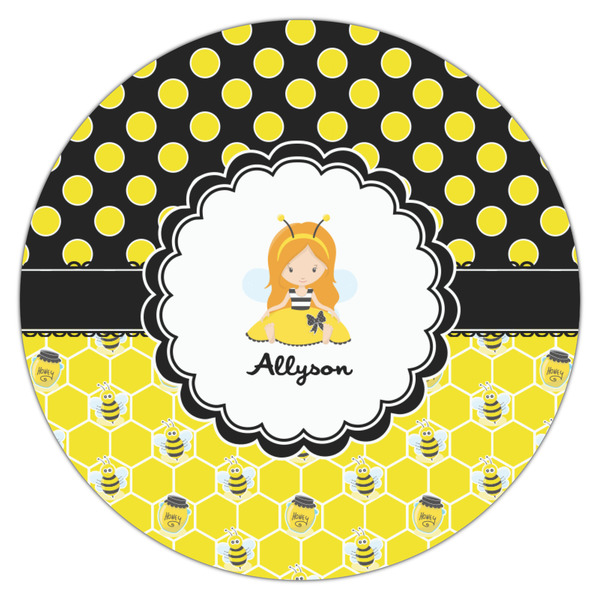 Honeycomb, Bees & Polka Dots Icing Circle - Medium - Single