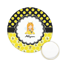 Honeycomb, Bees & Polka Dots Printed Cookie Topper - 2.15" (Personalized)