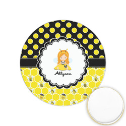 Honeycomb, Bees & Polka Dots Printed Cookie Topper - 1.25" (Personalized)