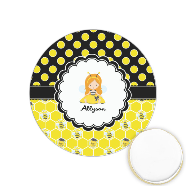 Custom Honeycomb, Bees & Polka Dots Printed Cookie Topper - 1.25" (Personalized)