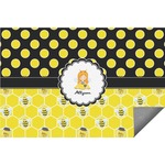 Honeycomb, Bees & Polka Dots Indoor / Outdoor Rug (Personalized)