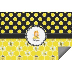 Honeycomb, Bees & Polka Dots Indoor / Outdoor Rug (Personalized)
