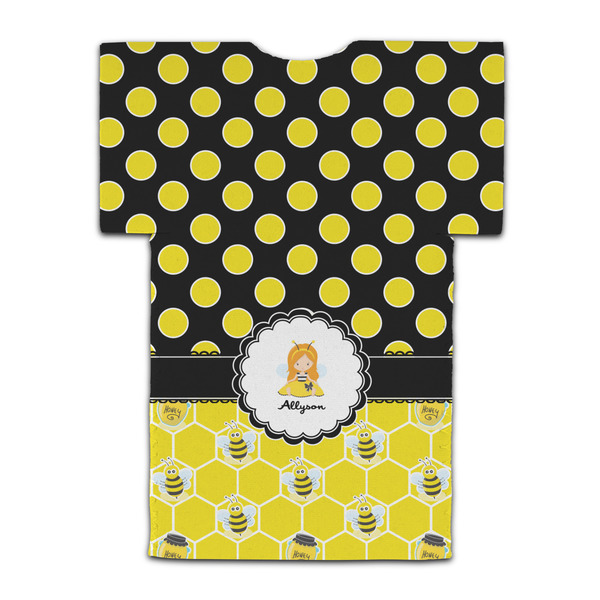 Honeycomb, Bees & Polka Dots Jersey Bottle Cooler - BACK (flat)