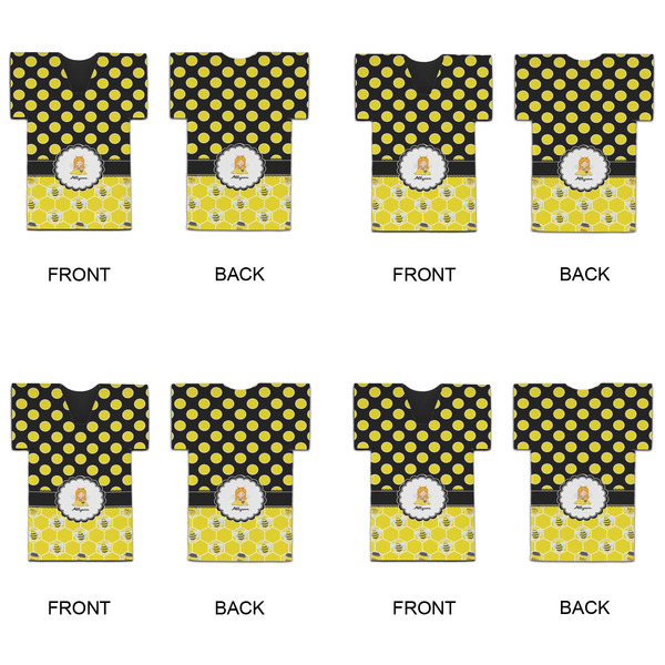 Honeycomb, Bees & Polka Dots Jersey Bottle Cooler - Set of 4 - APPROVAL