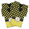 Honeycomb, Bees & Polka Dots Jersey Bottle Cooler - Set of 4 (Personalized)