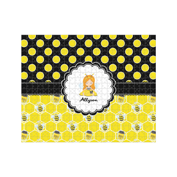 Custom Honeycomb, Bees & Polka Dots 500 pc Jigsaw Puzzle (Personalized)