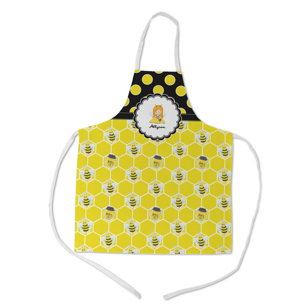 Custom Honeycomb, Bees & Polka Dots Kid's Apron - Medium (Personalized)