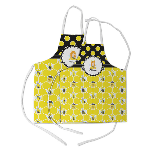 Honeycomb, Bees & Polka Dots Kid's Aprons - Parent - Main
