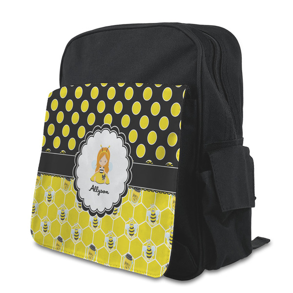 Custom Honeycomb, Bees & Polka Dots Preschool Backpack (Personalized)