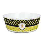 Honeycomb, Bees & Polka Dots Kid's Bowl (Personalized)