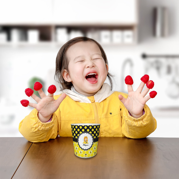 Honeycomb, Bees & Polka Dots Kids Cup - LIFESTYLE 1 (girl)
