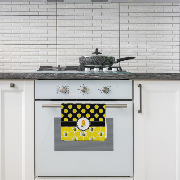 Honeycomb, Bees & Polka Dots Kitchen Towel - Poly Cotton - Lifestyle