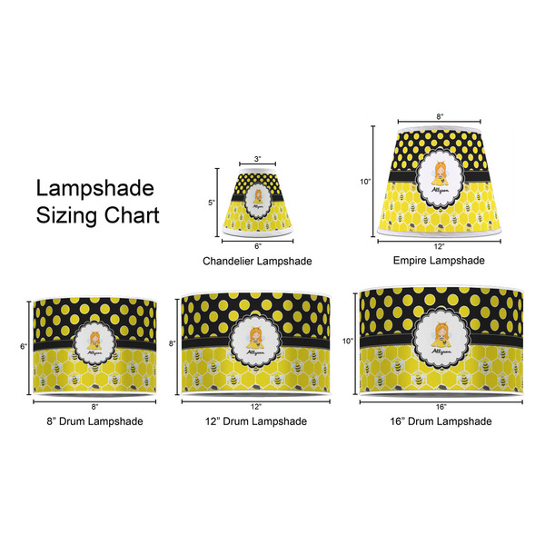 Honeycomb, Bees & Polka Dots Lampshade Sizing Chart