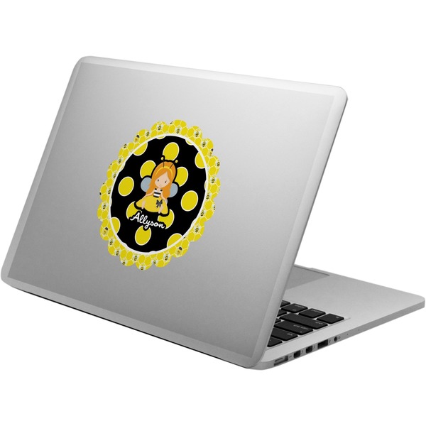 Custom Honeycomb, Bees & Polka Dots Laptop Decal (Personalized)